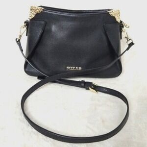 FOXER Women's Crossbody Bag Black Faux Leather Purse‎ Elegant Chic Casual Office